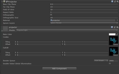 Image: Projector Component Settings